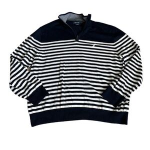 Men’s nautica navtech quarter zip navy and white mens size xl
